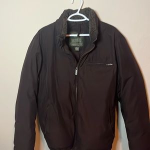 Eddie Bauer Brown Winter Jacket with Down Sherpa Collar - Size Medium